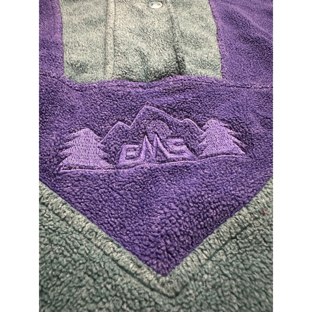 Vintage EMS Eastern Mountain Sports Fleece Pullover Teal Purple Mens Medium - Picture 2 of 12